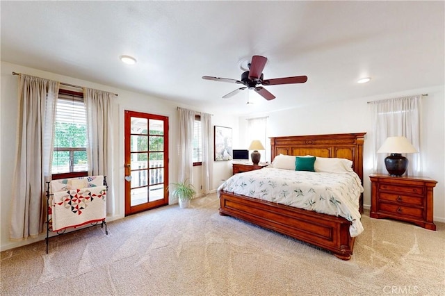 1160 Easy Ln, Nipomo, CA 93444 - carpeted bedroom with access to outside, ceiling fan, and baseboards