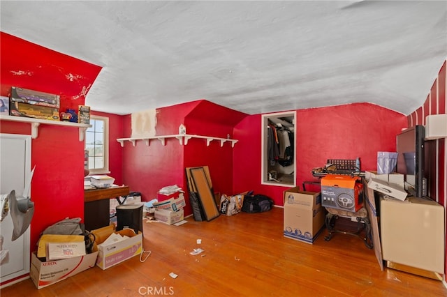 650 N Acacia, Rialto, CA 92376 - misc room featuring hardwood / wood-style floors and vaulted ceiling