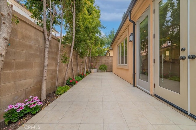 view of patio with a fenced backyard