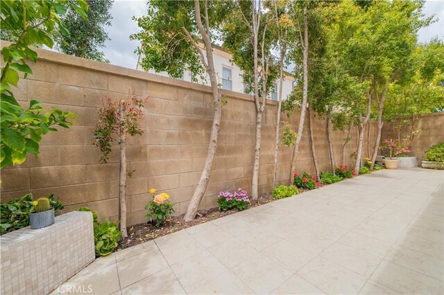view of patio with a fenced backyard
