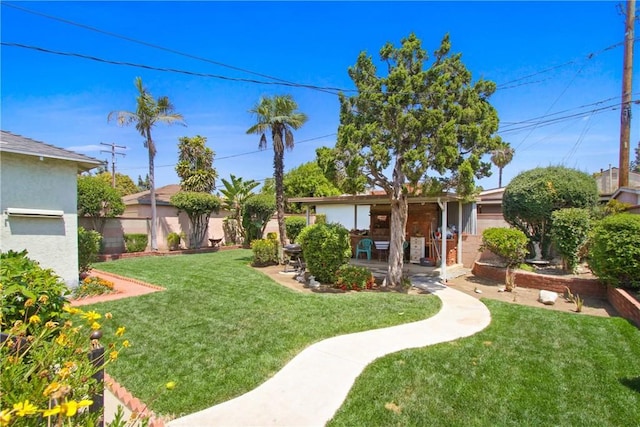 8913 Bexley Dr, Pico Rivera, CA 90660 - view of yard with a patio and fence