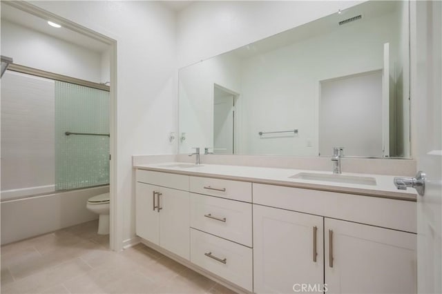 556 W Baseline Rd, Claremont, CA 91711 - full bathroom with double vanity, visible vents, toilet, and a sink
