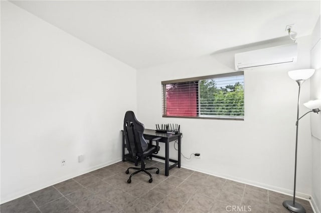 1251 S Meadow Ln Unit 154, Colton, CA 92324 - office area with baseboards and an AC wall unit