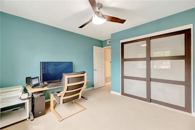 1541 Westcastle, West Covina, CA 91791 - office with carpet, ceiling fan, and baseboards