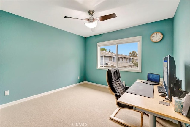 1541 Westcastle, West Covina, CA 91791 - carpeted office featuring a ceiling fan and baseboards