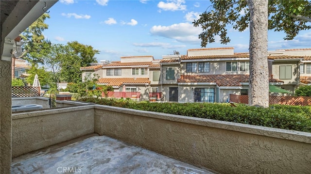 balcony with a residential view