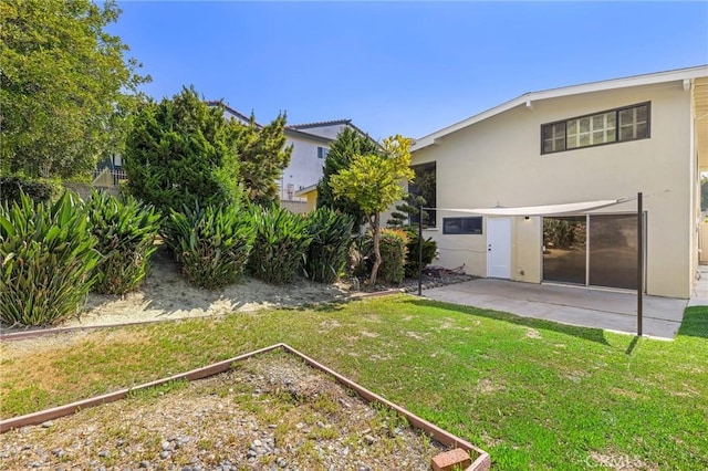 851 Crest Vista Dr, Monterey Park, CA 91754 - back of property with a patio, stucco siding, and a yard