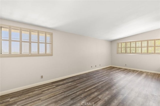 851 Crest Vista Dr, Monterey Park, CA 91754 - spare room with dark wood-style floors, lofted ceiling, and baseboards