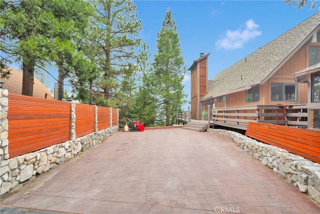 825 Grass Valley Rd, Lake Arrowhead, CA 92352 - view of patio with fence and a wooden deck