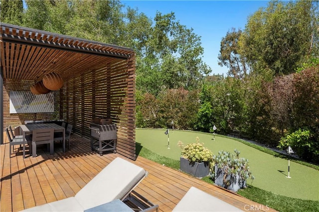 1935 Maverick Ln, North Tustin, CA 92705 - wooden terrace featuring outdoor dining space