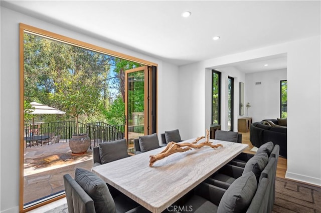 1935 Maverick Ln, North Tustin, CA 92705 - dining area featuring recessed lighting and wood finished floors