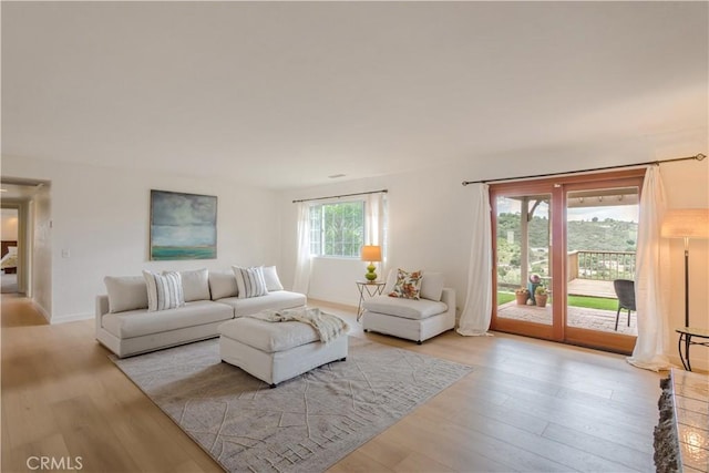 12140 Lilac Knolls Rd, Valley Center, CA 92082 - living room featuring baseboards and wood finished floors