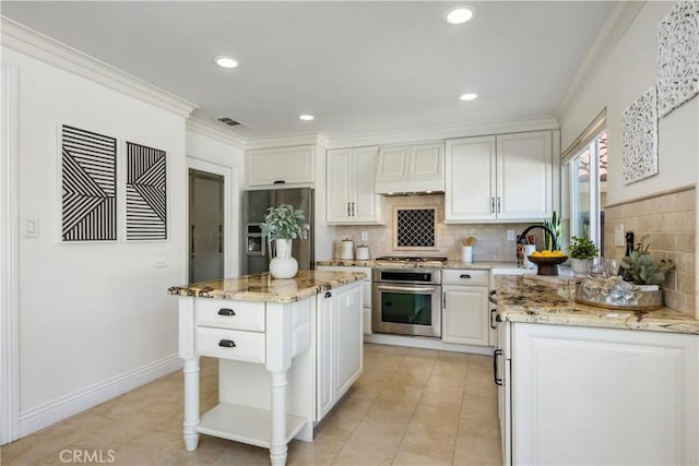 3 Terracima, Irvine, CA 92620 - kitchen featuring open shelves, white cabinets, a sink, appliances with stainless steel finishes, and backsplash