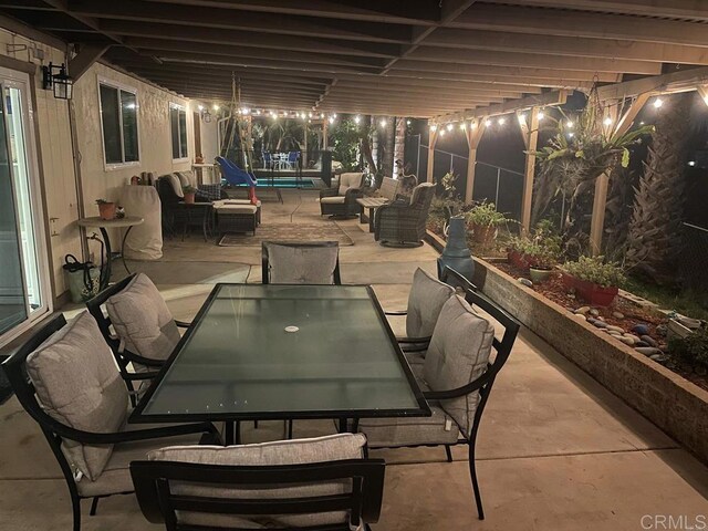 view of patio / terrace with an outdoor hangout area and outdoor dining space