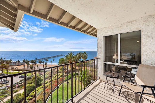 balcony with a water view