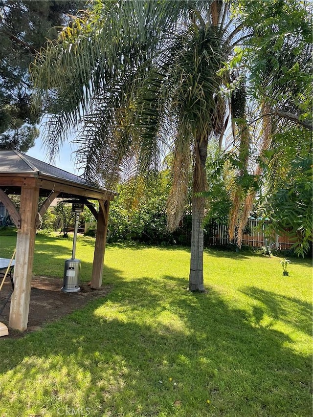 view of yard featuring a gazebo