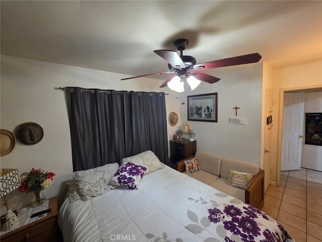 2998 Mary St, Riverside, CA 92506 - bedroom with light tile patterned floors and ceiling fan