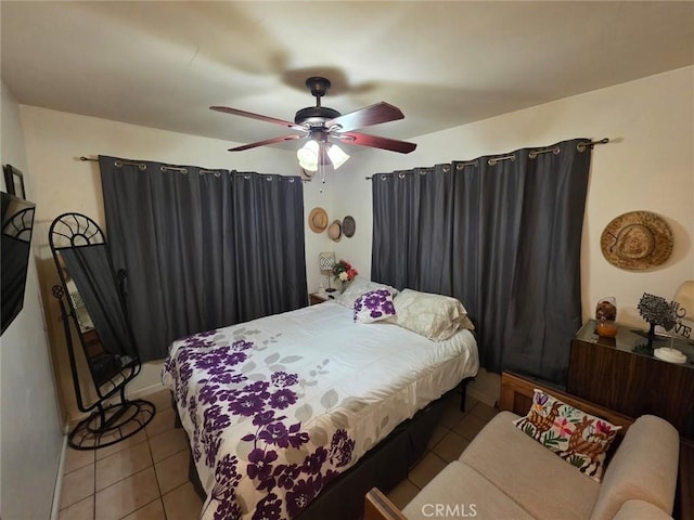 2998 Mary St, Riverside, CA 92506 - tiled bedroom with a ceiling fan