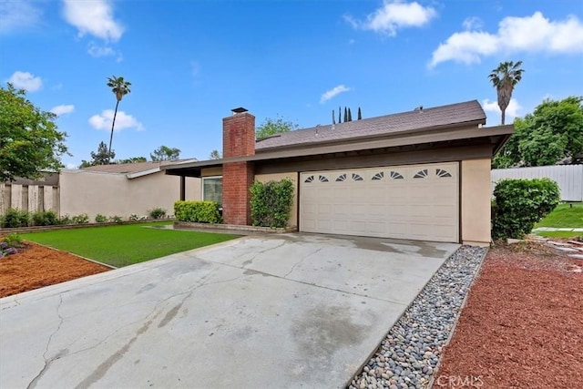 810 Hacienda Dr, Riverside, CA 92507 - single story home featuring a chimney, stucco siding, fence, a garage, and driveway
