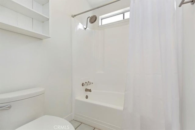 810 Hacienda Dr, Riverside, CA 92507 - full bath with shower / bath combo with shower curtain, toilet, and tile patterned flooring
