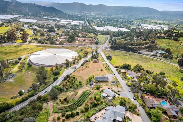 aerial view with a mountain view