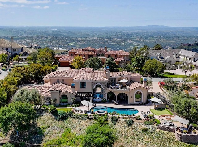 aerial view featuring a residential view