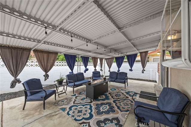 3520 Rosewood Pl, Riverside, CA 92506 - view of patio / terrace featuring an outdoor living space and a fenced backyard