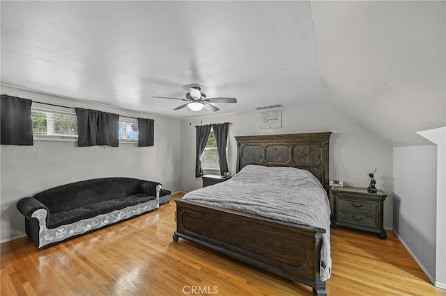 3520 Rosewood Pl, Riverside, CA 92506 - bedroom with light wood-type flooring, ceiling fan, visible vents, and multiple windows