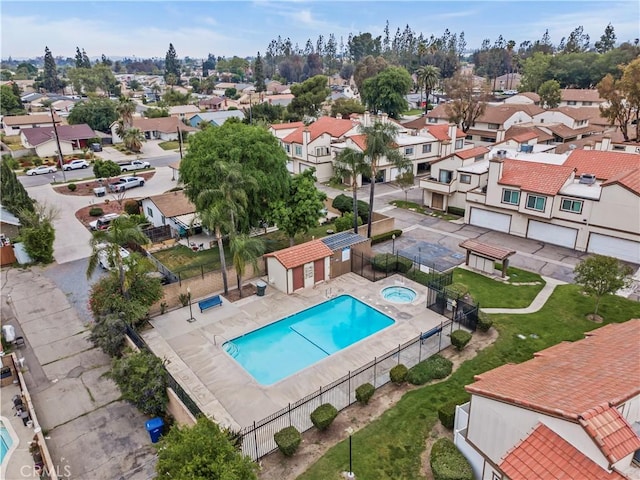 bird's eye view featuring a residential view