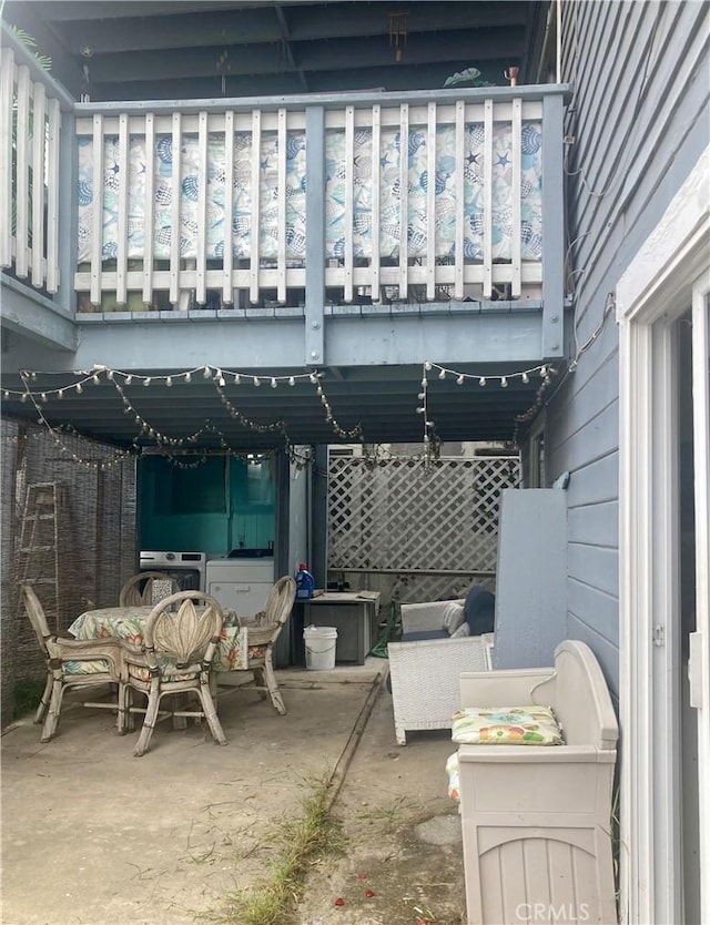 view of patio / terrace featuring a balcony