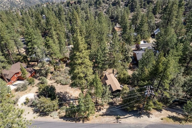 bird's eye view with a view of trees