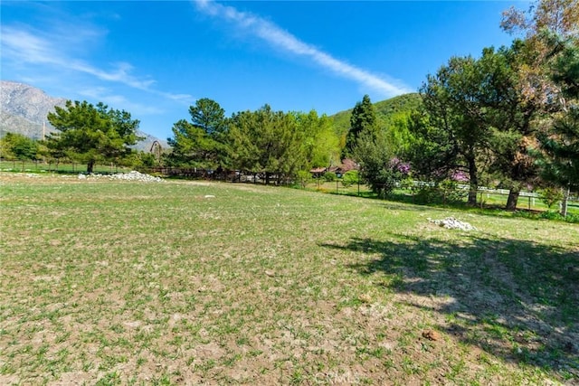 37547 Oak Glen Rd, Oak Glen, CA 92399 - view of yard with a mountain view, a rural view, and fence
