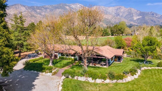 37547 Oak Glen Rd, Oak Glen, CA 92399 - birds eye view of property with a mountain view