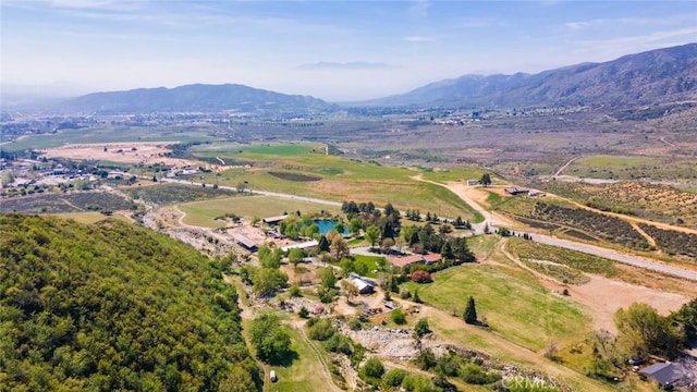 37547 Oak Glen Rd, Oak Glen, CA 92399 - drone / aerial view with a mountain view