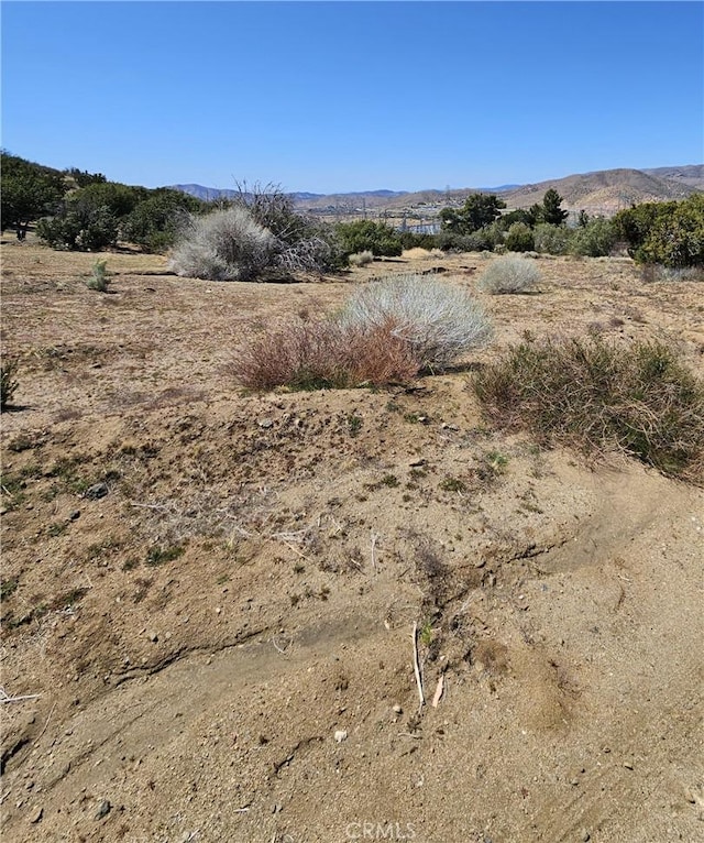 view of landscape featuring a rural view and a mountain view