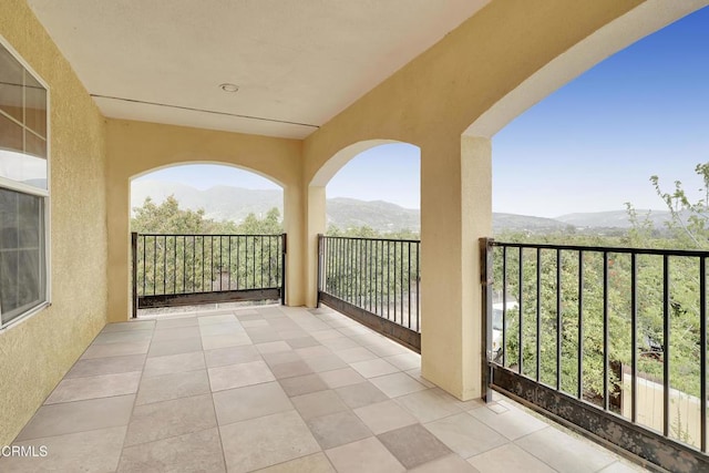 balcony with a mountain view