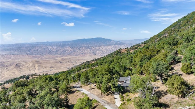bird's eye view with a mountain view