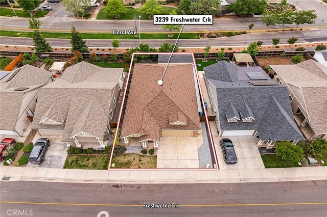 birds eye view of property featuring a residential view