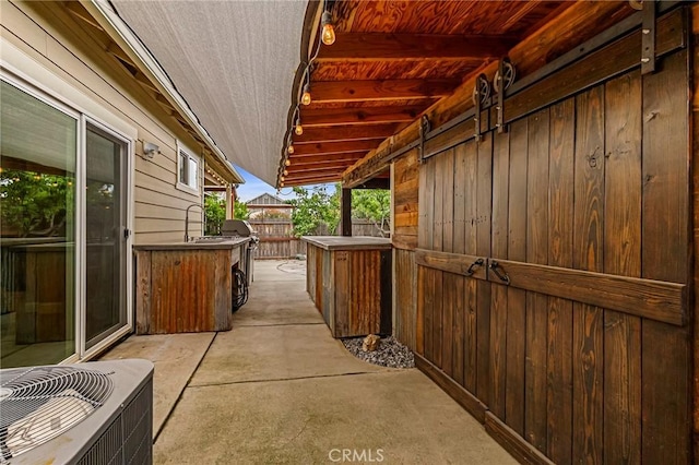view of patio / terrace featuring grilling area and central AC