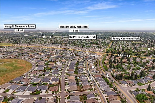 bird's eye view featuring a residential view