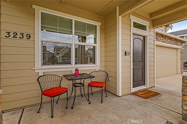 property entrance featuring a garage