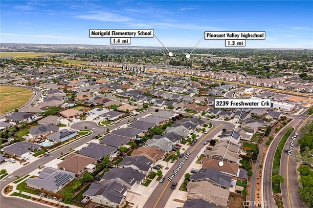 aerial view featuring a residential view