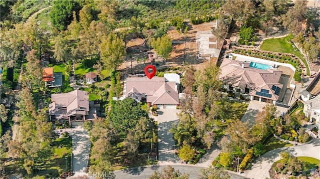 aerial view with a residential view