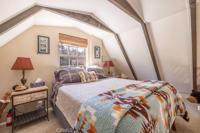 32950 Canyon Dr, Green Valley Lake, CA 92341 - carpeted bedroom featuring lofted ceiling