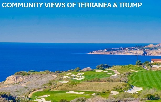 exterior space featuring a water view and golf course view