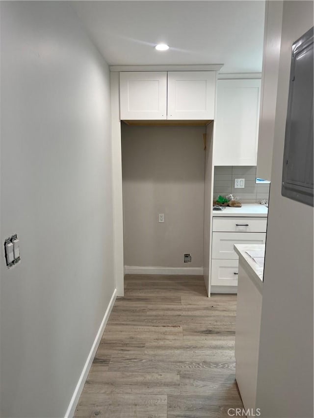 1941 Mentone Ave, Pasadena, CA 91103 - hallway featuring baseboards, light wood-type flooring, and recessed lighting