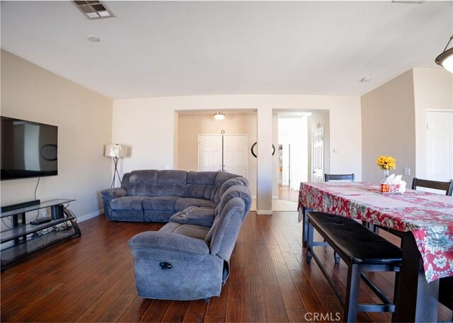 13025 Glendale Pl, Victorville, CA 92392 - living room with dark wood-type flooring and baseboards