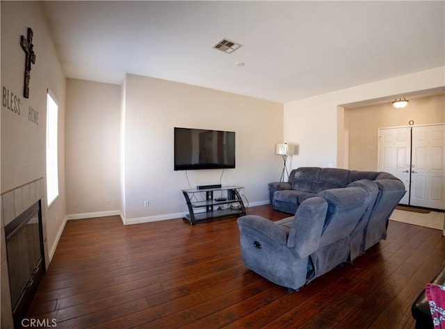 13025 Glendale Pl, Victorville, CA 92392 - living area featuring hardwood / wood-style floors and baseboards