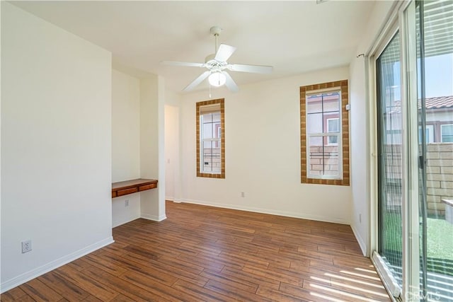 67960 Rio Vista Dr, Cathedral City, CA 92234 - unfurnished room featuring a ceiling fan, hardwood / wood-style flooring, and baseboards