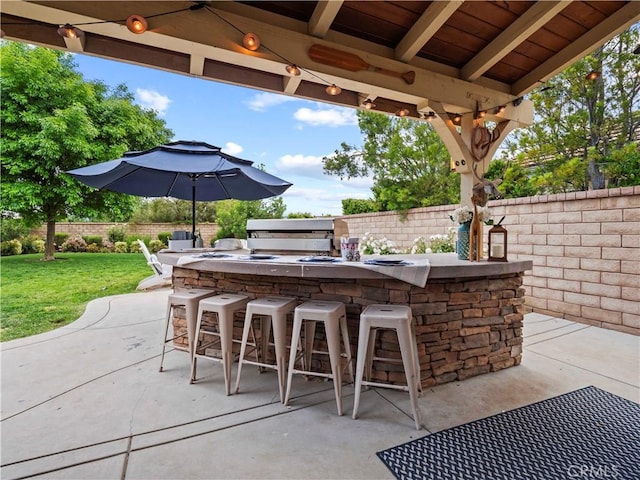 22458 Plantation Ct, Saugus, CA 91350 - view of patio with fence and outdoor dry bar